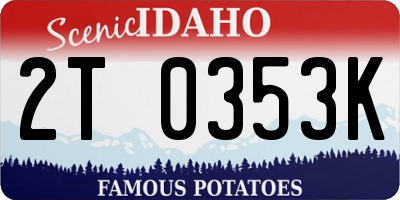 ID license plate 2T0353K