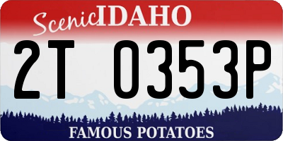 ID license plate 2T0353P