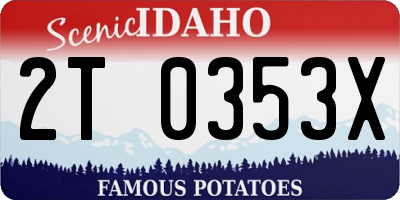 ID license plate 2T0353X