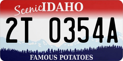 ID license plate 2T0354A