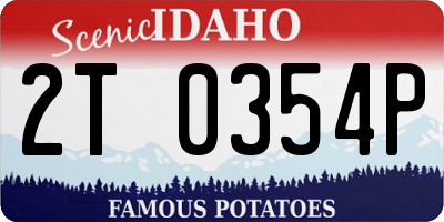 ID license plate 2T0354P