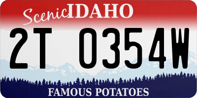 ID license plate 2T0354W