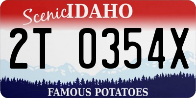 ID license plate 2T0354X