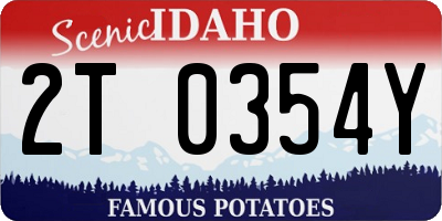 ID license plate 2T0354Y