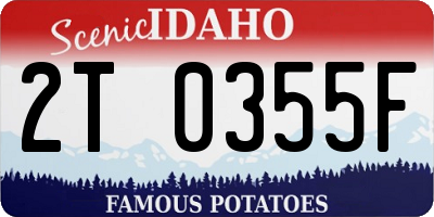 ID license plate 2T0355F