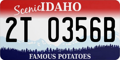ID license plate 2T0356B