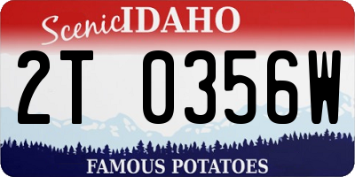 ID license plate 2T0356W