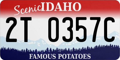 ID license plate 2T0357C