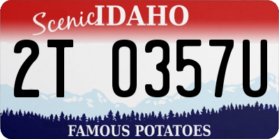 ID license plate 2T0357U