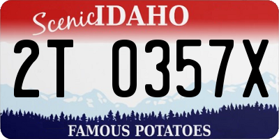 ID license plate 2T0357X