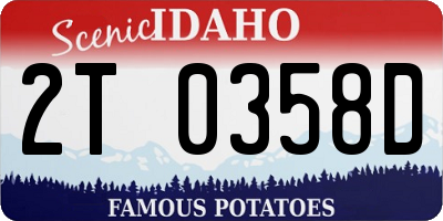 ID license plate 2T0358D