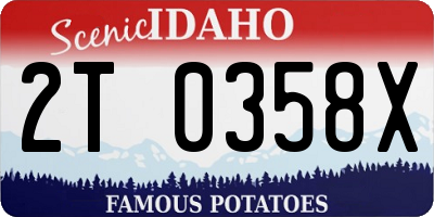 ID license plate 2T0358X