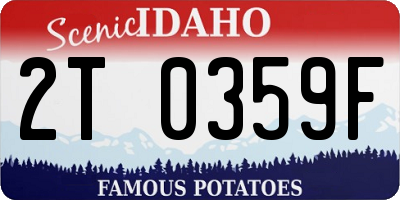 ID license plate 2T0359F
