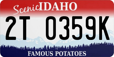 ID license plate 2T0359K