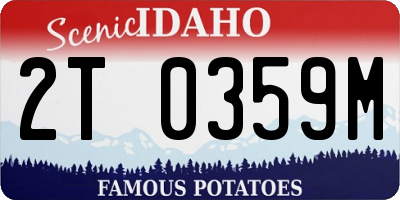 ID license plate 2T0359M