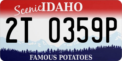 ID license plate 2T0359P