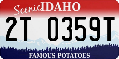 ID license plate 2T0359T