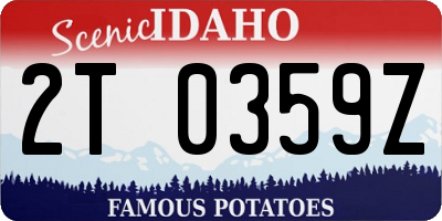 ID license plate 2T0359Z