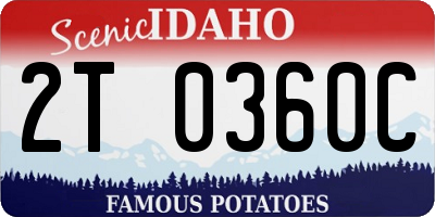 ID license plate 2T0360C