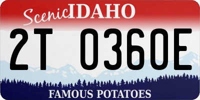 ID license plate 2T0360E