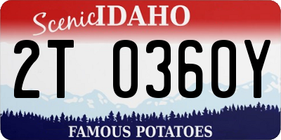 ID license plate 2T0360Y