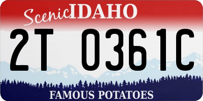 ID license plate 2T0361C