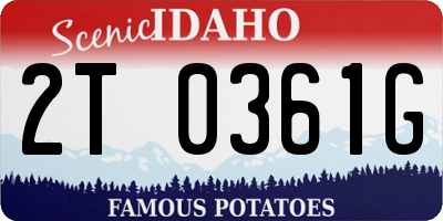 ID license plate 2T0361G