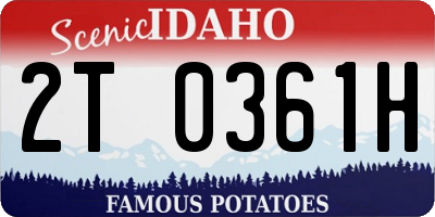 ID license plate 2T0361H