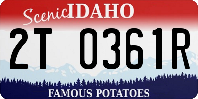 ID license plate 2T0361R