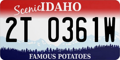 ID license plate 2T0361W