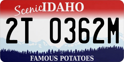 ID license plate 2T0362M