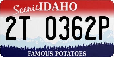ID license plate 2T0362P