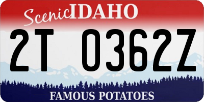 ID license plate 2T0362Z