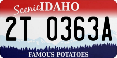 ID license plate 2T0363A