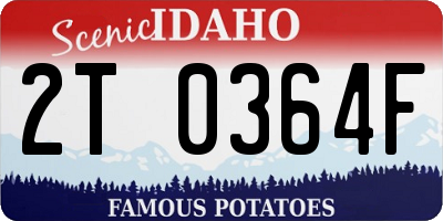 ID license plate 2T0364F