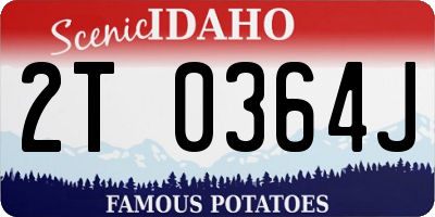 ID license plate 2T0364J
