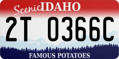 ID license plate 2T0366C