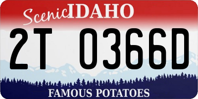 ID license plate 2T0366D