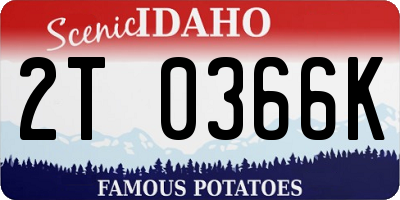 ID license plate 2T0366K