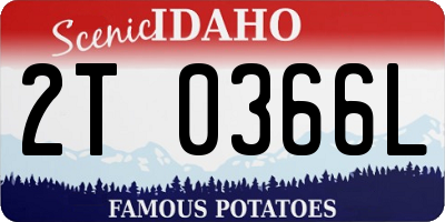 ID license plate 2T0366L