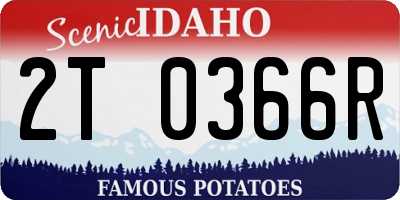 ID license plate 2T0366R