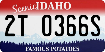 ID license plate 2T0366S