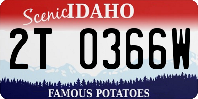 ID license plate 2T0366W