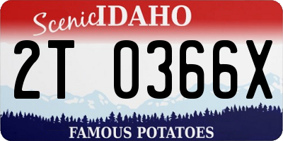 ID license plate 2T0366X