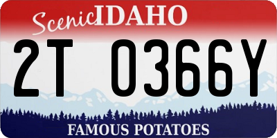 ID license plate 2T0366Y