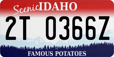 ID license plate 2T0366Z
