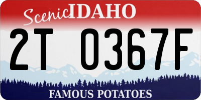 ID license plate 2T0367F