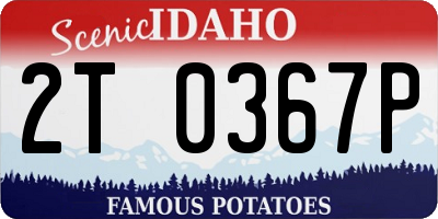 ID license plate 2T0367P