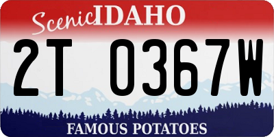 ID license plate 2T0367W