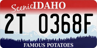 ID license plate 2T0368F